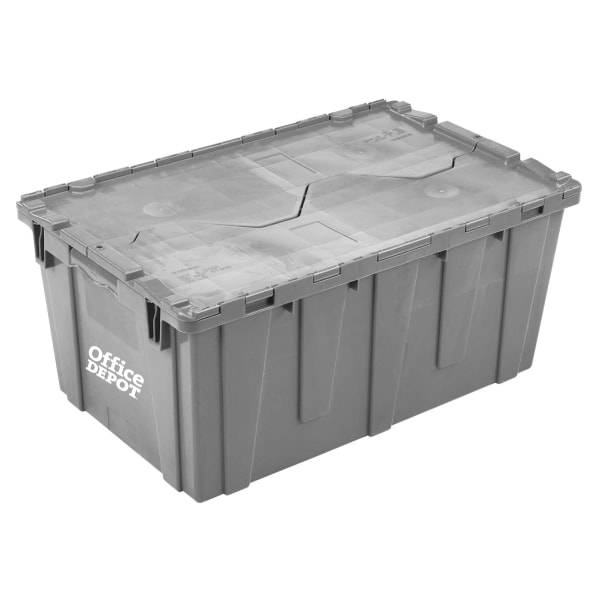 Office Depot Brand Attached-Lid Gray Storage Container