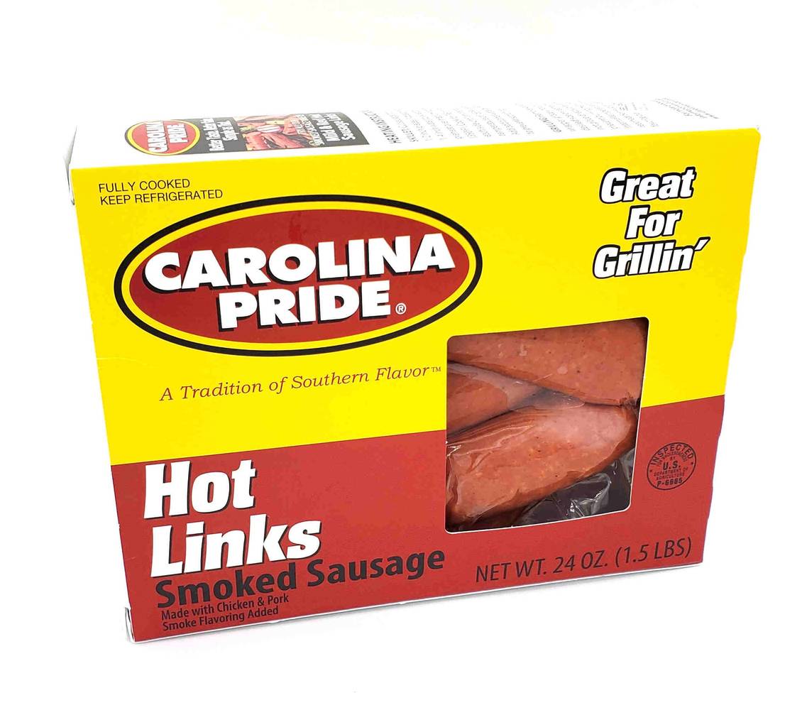 Carolina Pride Hot Links Smoked Sausage (1.5 lbs)