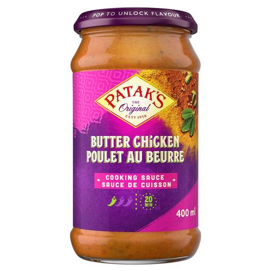 Patak's · Sauce de cuisson pour poulet au beurre (400 ml) - Butter chicken cooking sauce (400 mL)