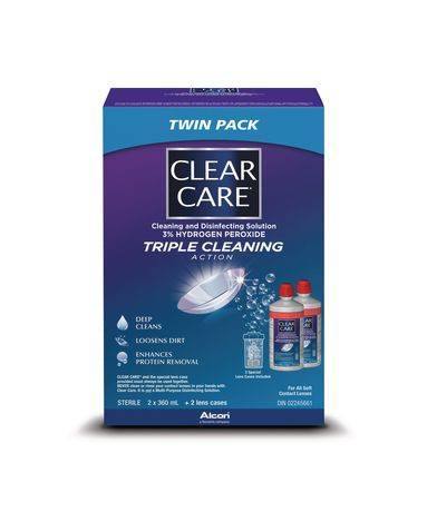 Clear Care Cleaning and Disinfecting Solution (360 ml, 2 ct)