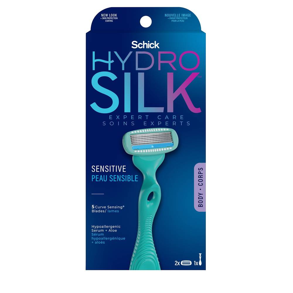 Schick Hydro Silk Sensitive Care Razor + 2 Razor Blade Refills