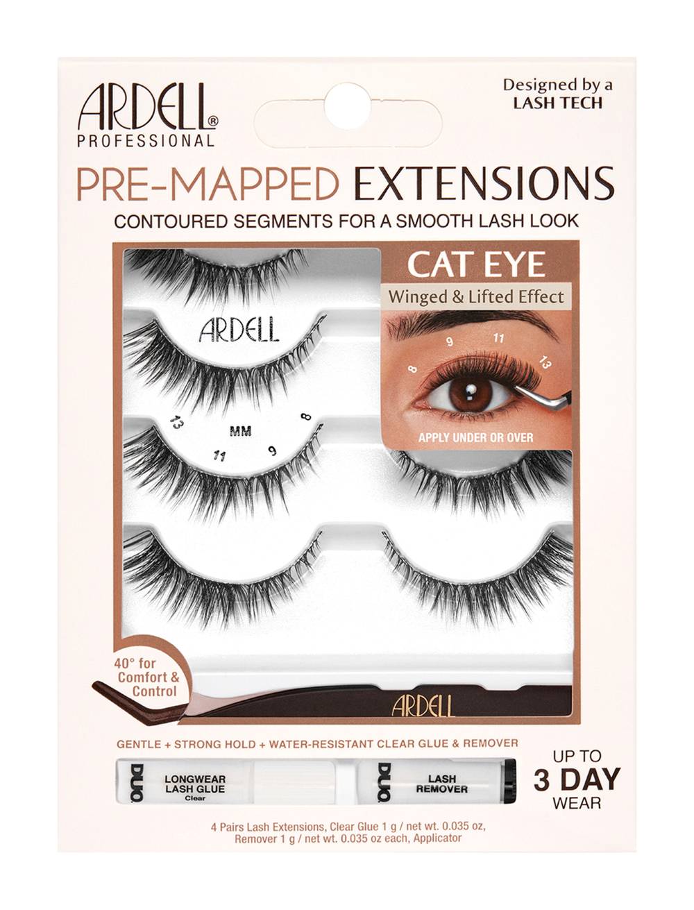 Ardell Pre Mapped Extensions False Eyelash Kit (4 ct)