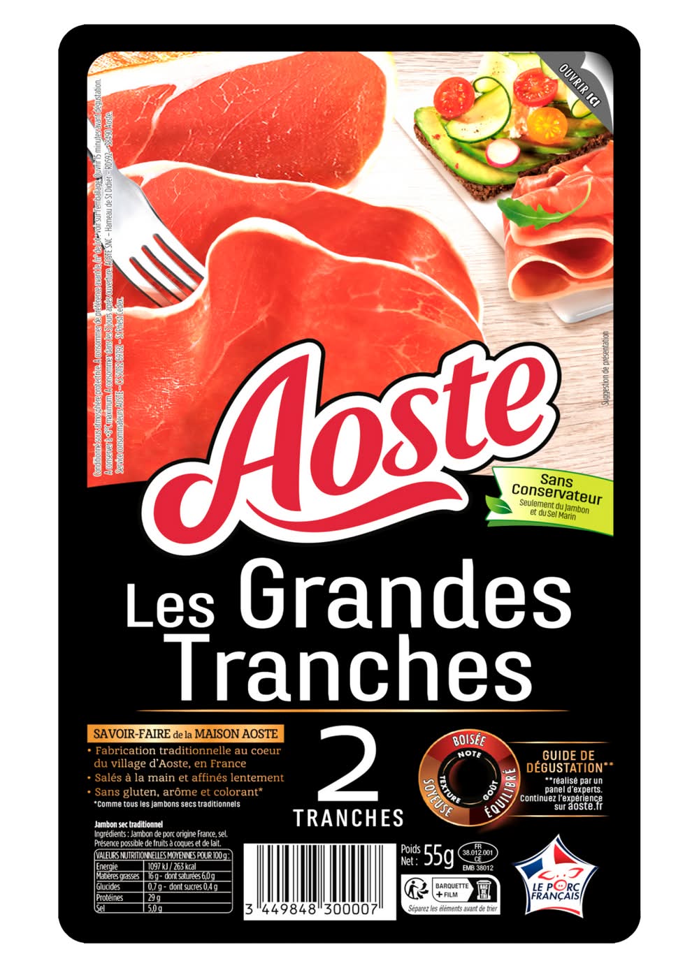 Aoste - Jambon cru (55g)