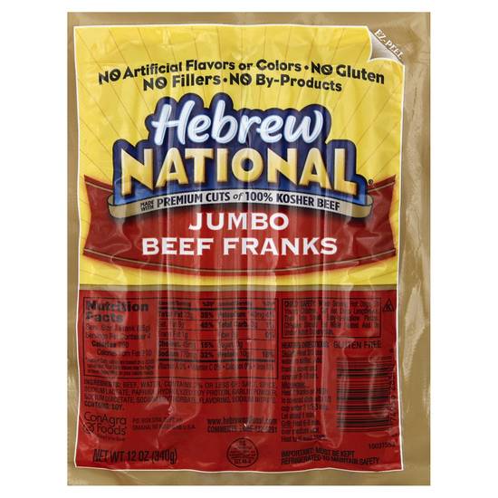 Hebrew National Jumbo Beef Franks (12 oz)