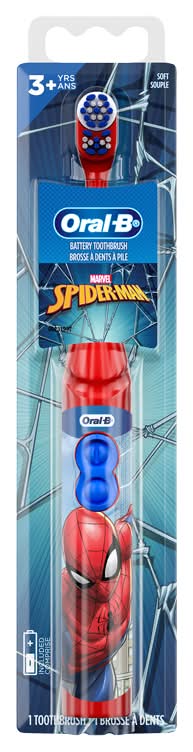 Oral-b brosse à dents dès 3+ ans - oral-b kids battery toothbrush featuring marvel''s spiderman soft bristles for kids 3+