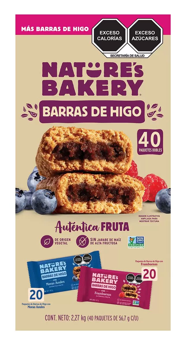 Nature's Bakery · Barras de frutas, higo-arándano-frambuesa (40 x 56,7 g)