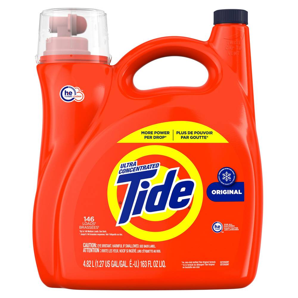 Tide Ultra - Détergent À Lessive Liquide Concentré, Parfum Original 146 Brassées