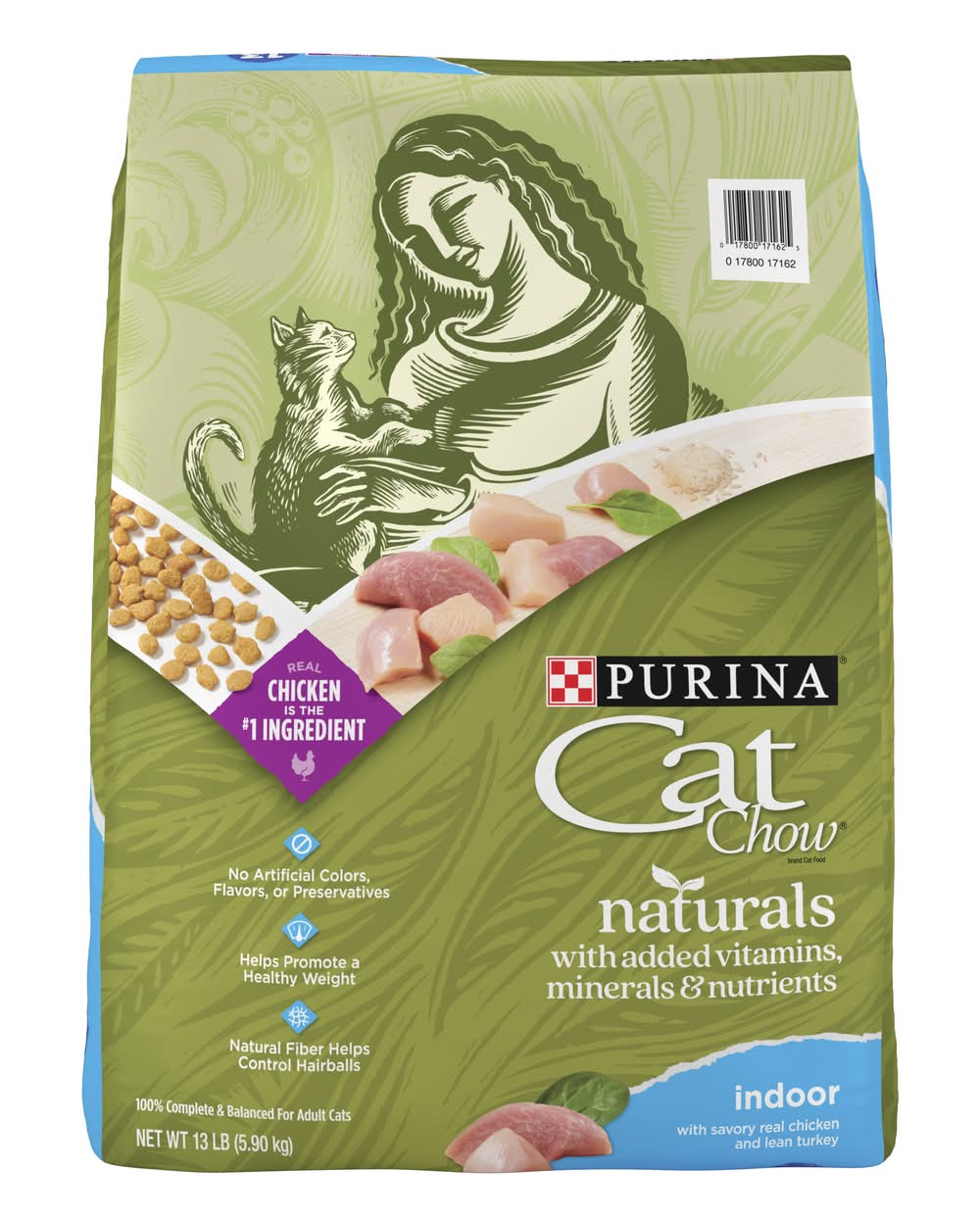 Purina Cat Chow Naturals Indoor Dry Cat Food, Chicken & Turkey (13 lbs)