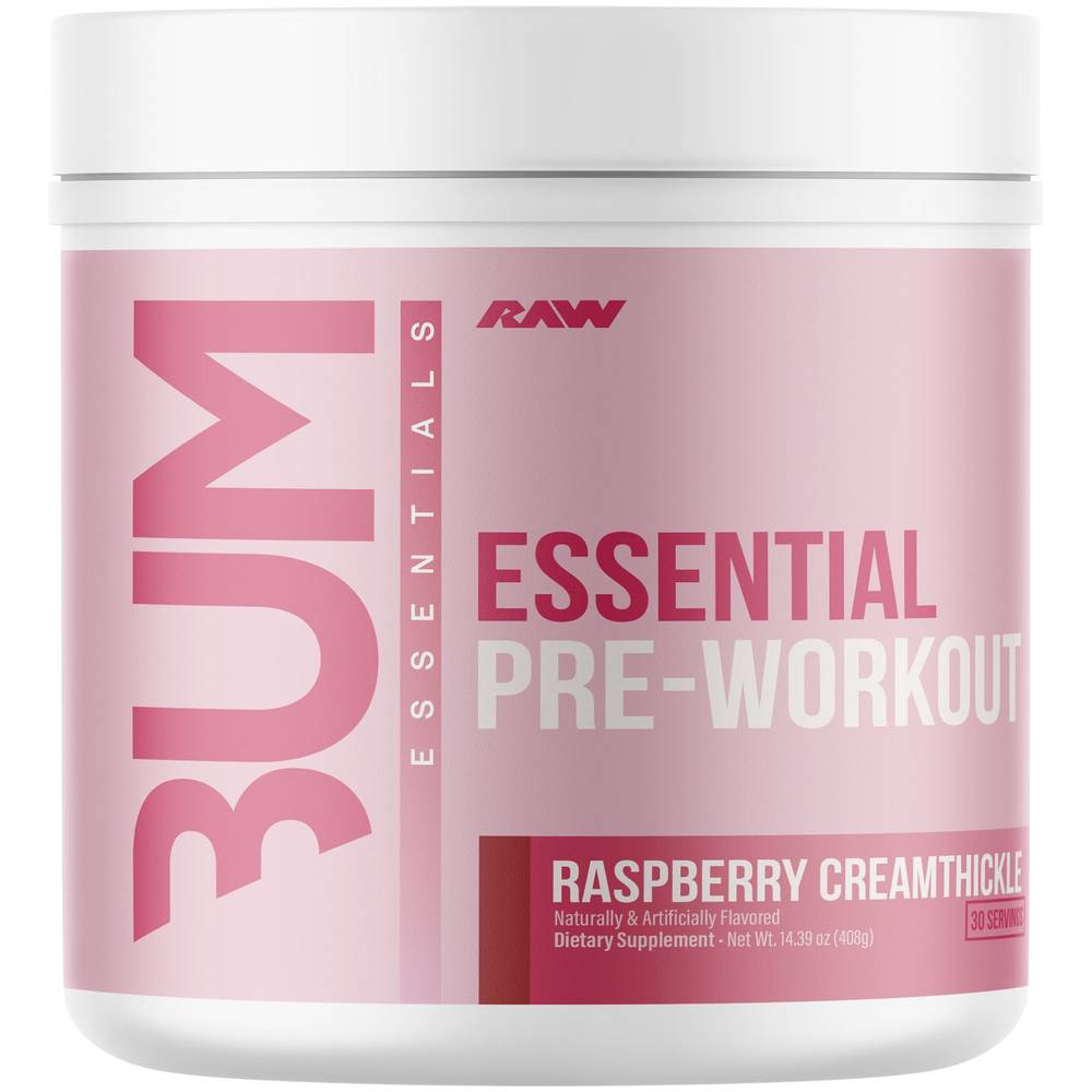 Raw Essential Pre-Workout Drink Mix (14.39 oz) (raspberry creamthickle)