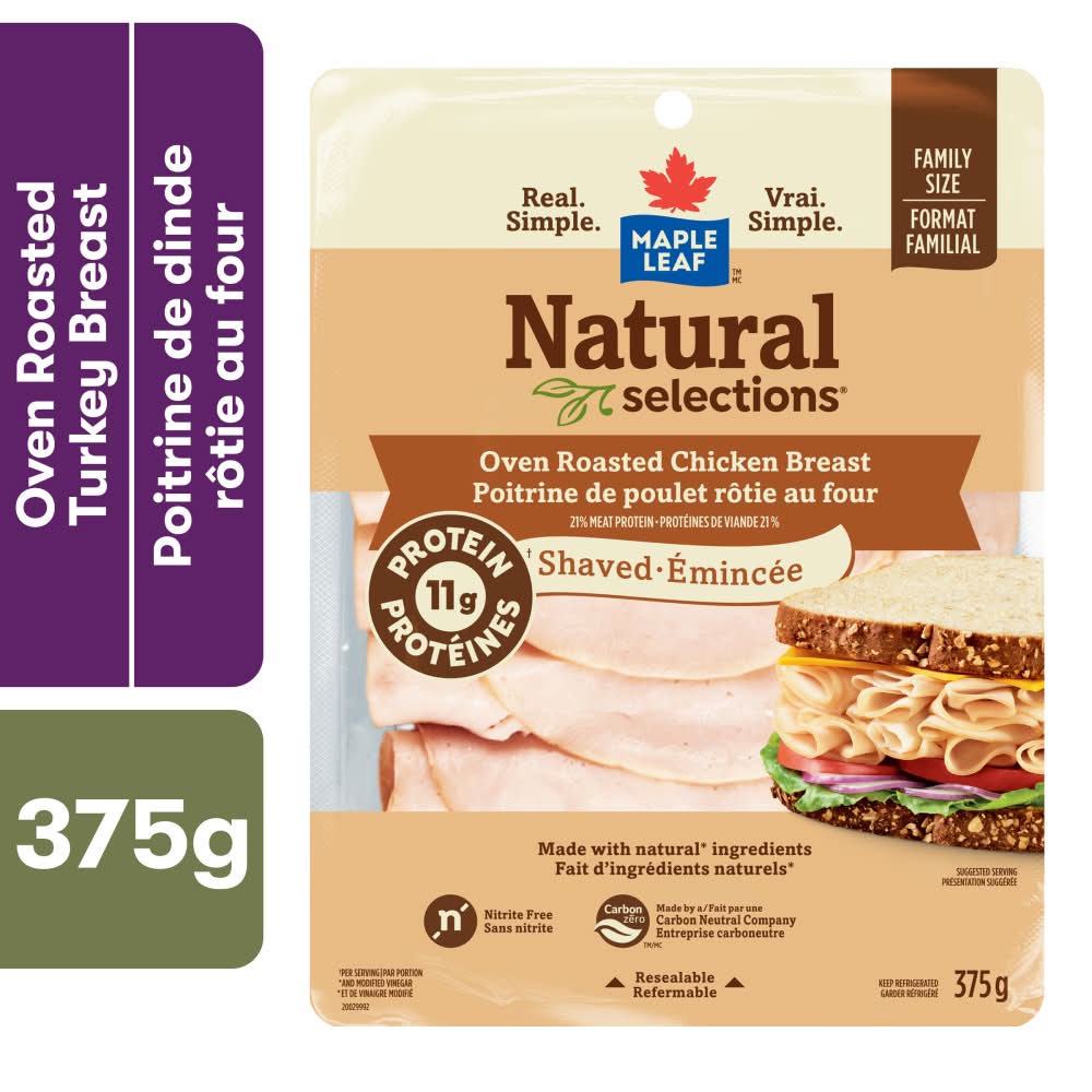 Maple Leaf Natural Selections Shaved Oven Roasted Turkey Breast (375 g)