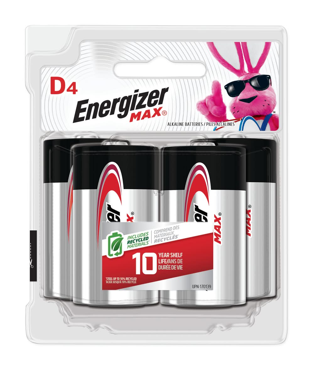 Energizer MAX Alkaline D Batteries ( 4 -Pack )