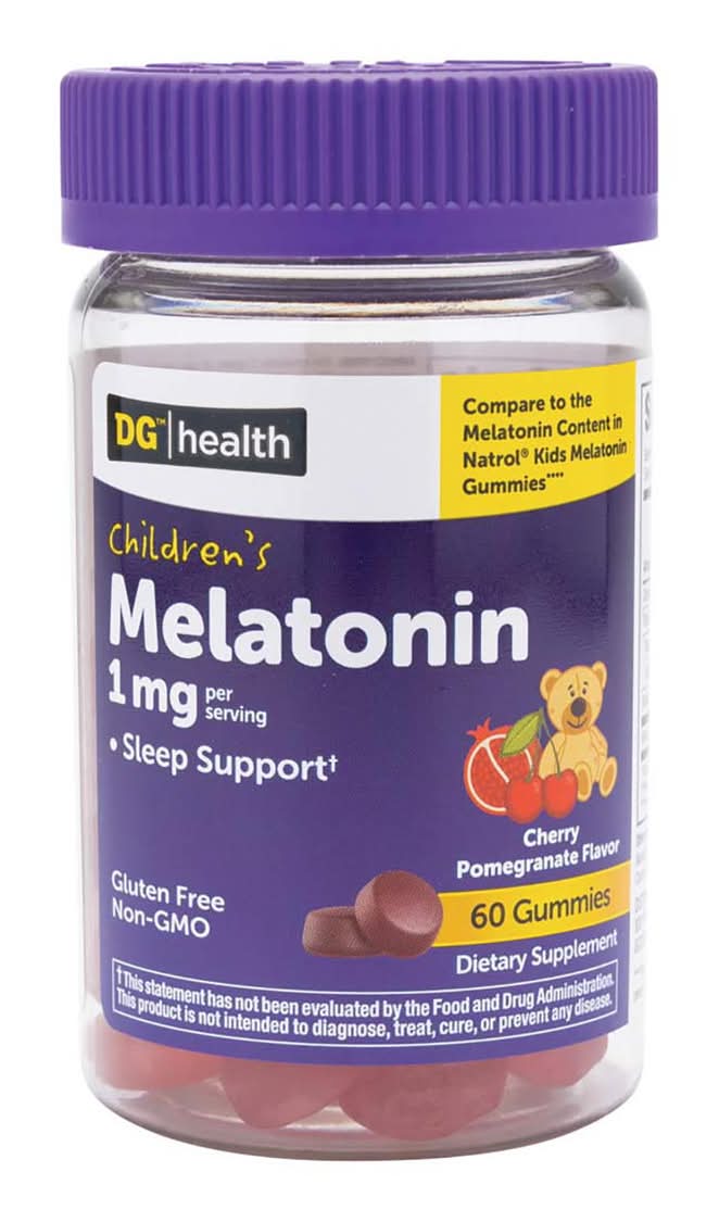 DG Health Children's Melatonin Gummies 1 mg, Cherry-Pomegranate (60 ct)