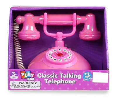 Play Zone Classic Talking Telephone Toy, Pink