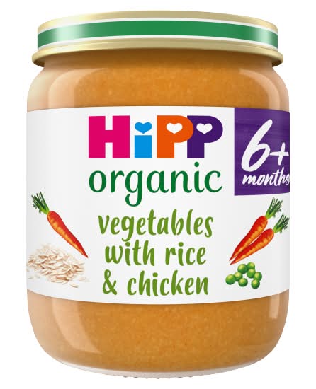 HiPP Vegetables With Rice and Chicken Baby Food 6+ Months (125g)