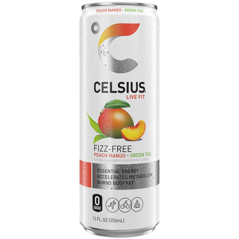 Celsius Non Carbonated Energy Drink No Sugar (4 pack, 12 fl oz) (peach mango-green tea)