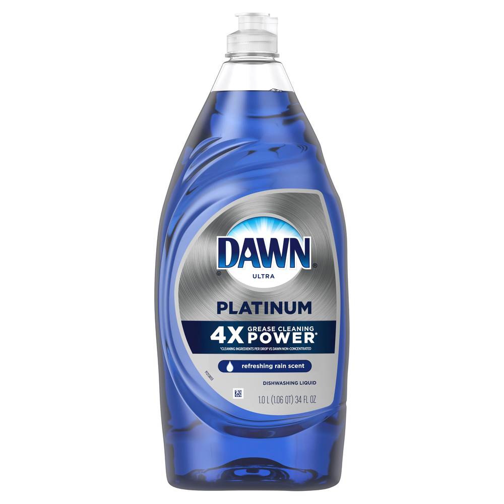 Dawn Platinum Dishwashing Liquid Dish Soap, Refreshing Rain Scent, 34 Oz