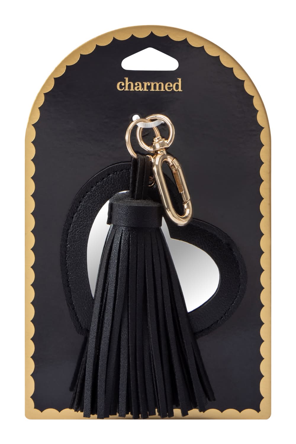 Novelty Mirror Charm Black Heart