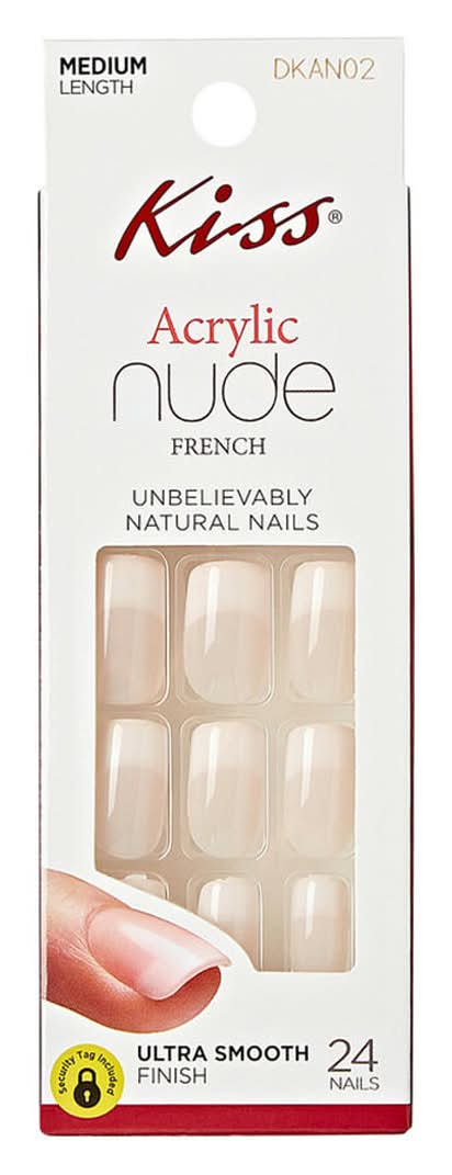 KISS Acrylic French Unbelievably Natural Nails, M, Nude (24 ct)