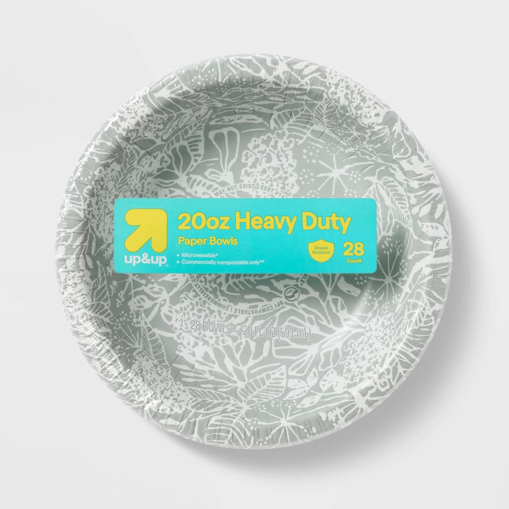 up&up Heavy Duty Paper Bowls 20 oz, White (28 ct)