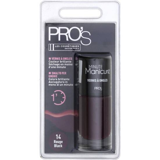 PRO'S - Vernis à ongles minute manucure, 14 rouge black (8ml)