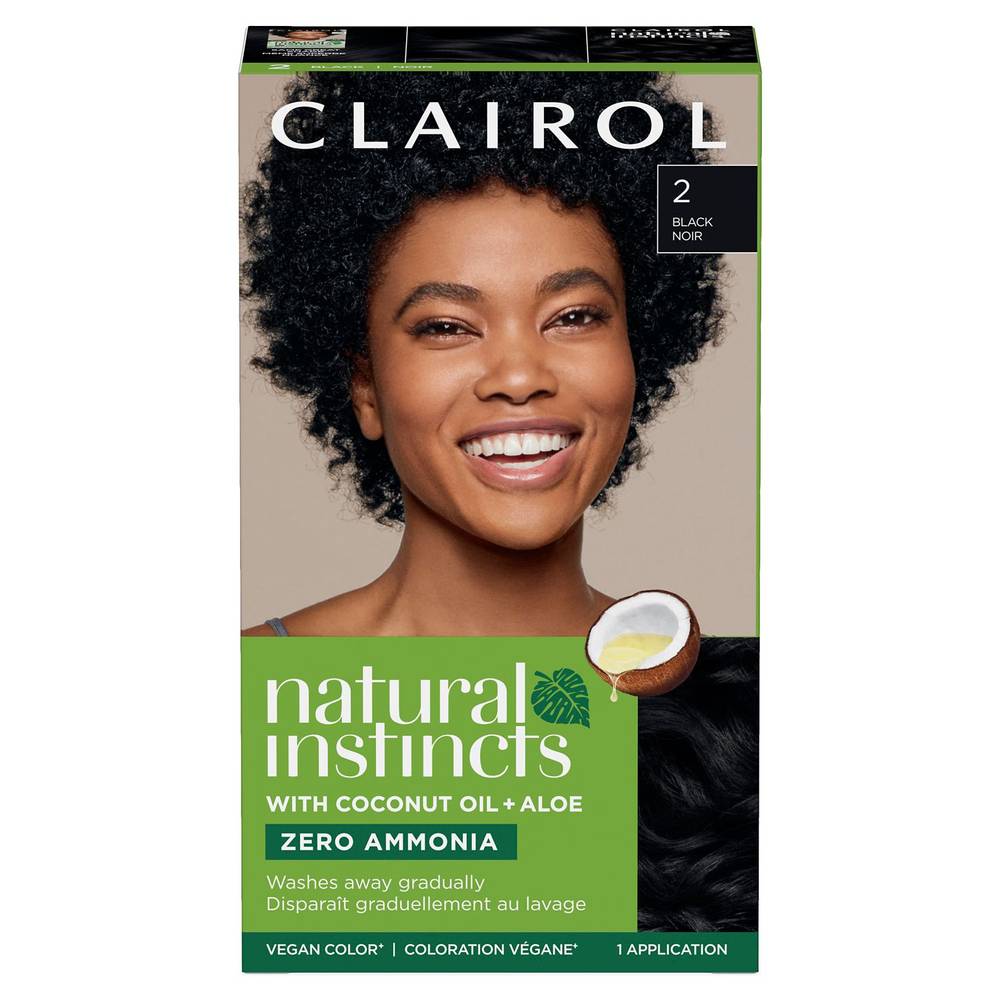 Clairol Natural Instincts Semi-Permanent Hair Color, 2 Black