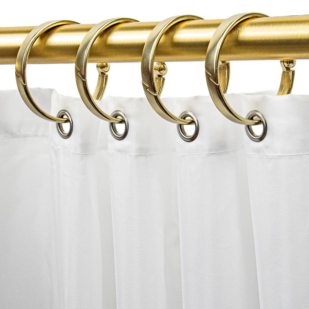 allen + roth Brushed Gold Aluminum Single Shower Curtain Rings (12-Pack) | SHLSNH08SG