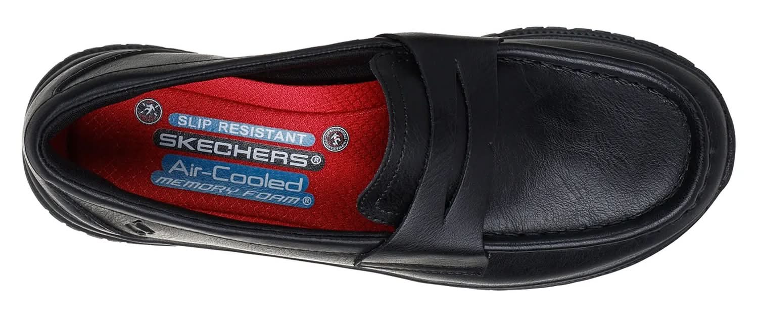 Skechers Black Slip-On Loafers with Red Insole Skechers Women main image 2