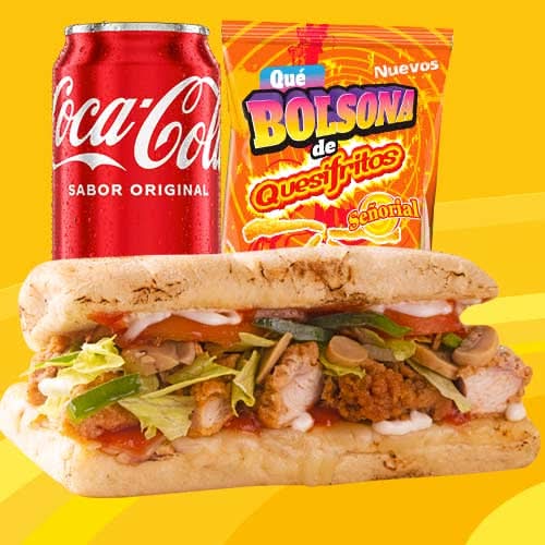 Combo Sandwich Pollonazo + Bolsona Señorial Variedad 25g+ Coca Cola Lata 12 oz