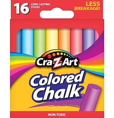 Cra-Z-Art Colored Chalk, Assorted Colors, 16/Box (10801-48)