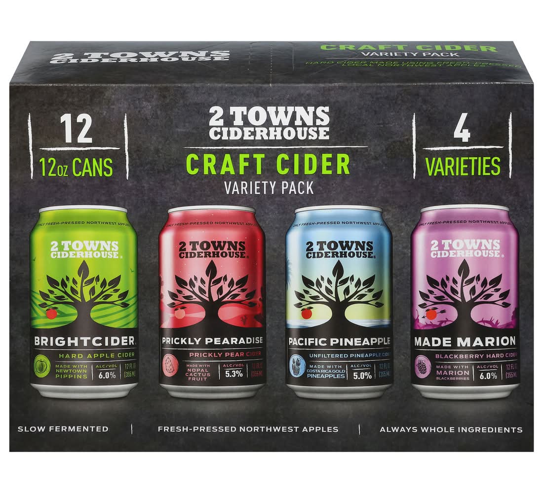 2 Towns Ciderhouse Craft Cider Beer (12 x 11.98 oz)