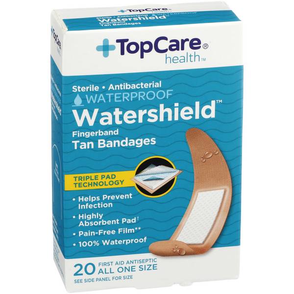Topcare Waterproof Fingerband Tan Bandages (20 ct)