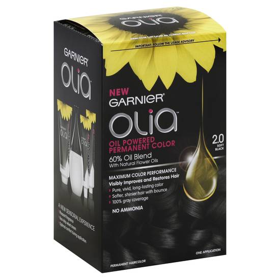 Garnier Olia Oil Powered Permanent Hair Color (2.0 soft black)