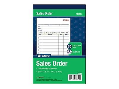 Adams Carbonless 3-part Sales Book (50 ct)