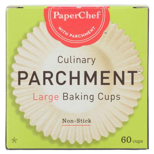 Grands moules en papier parchemin culinaire de chefpapier (60 moules) - paperchef parchment culinary large baking cups (60 cups)