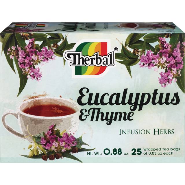 Therbal Eucalyptus Thyme Infusion Wrapped Tea Bags, 25 Ct