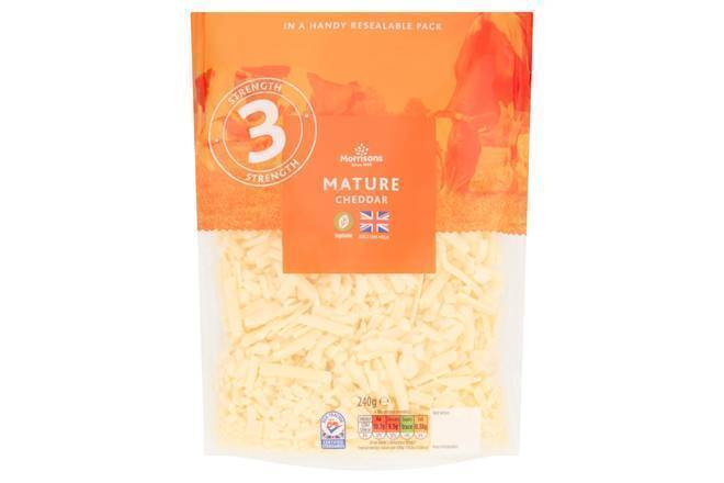 Morrisons Grated Mature White Cheddar 240g