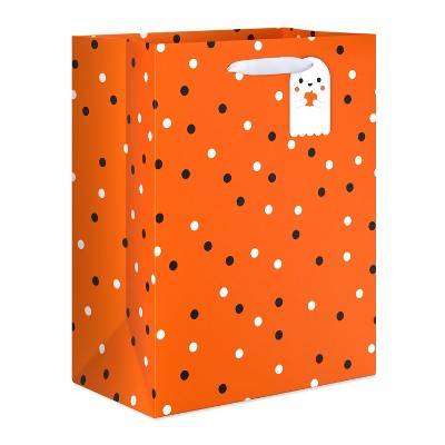 Halloween Fall Large Gift Bag Black and White Dots