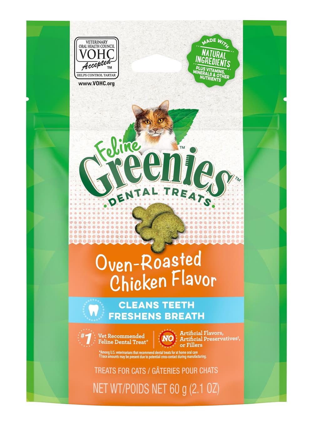 Greenies™ Feline Greenies Adult Cat Dental Treats - Dental Care, Natural, Chicken (Flavor: Chicken, Size: 2.1 Oz)