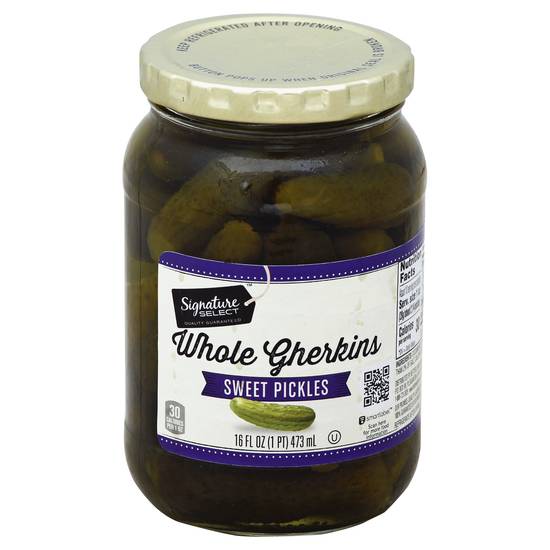 Signature Select Sweet Pickles Whole Gherkins (16 fl oz)
