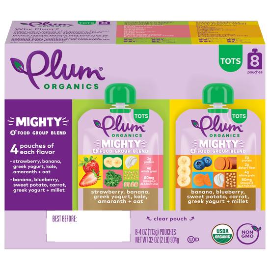 Plum Organics Mighty Food Group Blend Organic Baby Food (8-pack)