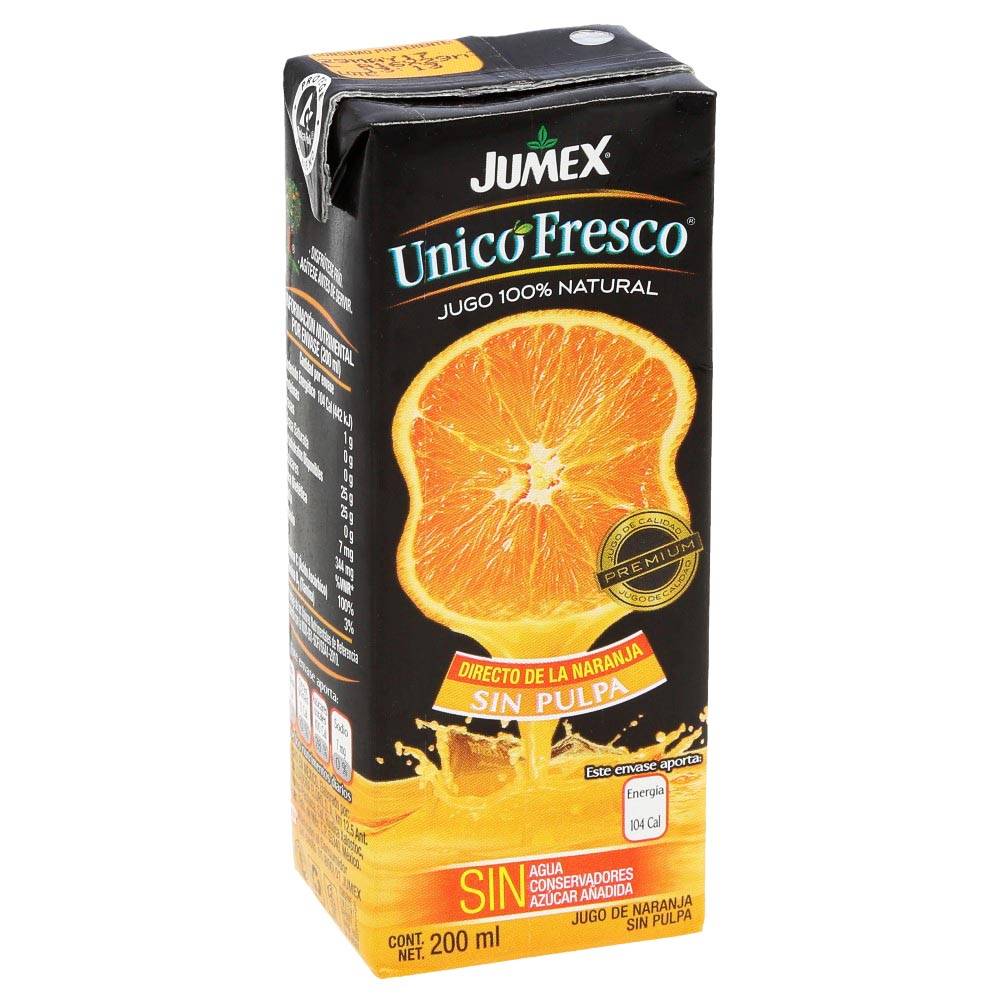 Jumex jugo de naranja único fresco (cartón 200 ml)