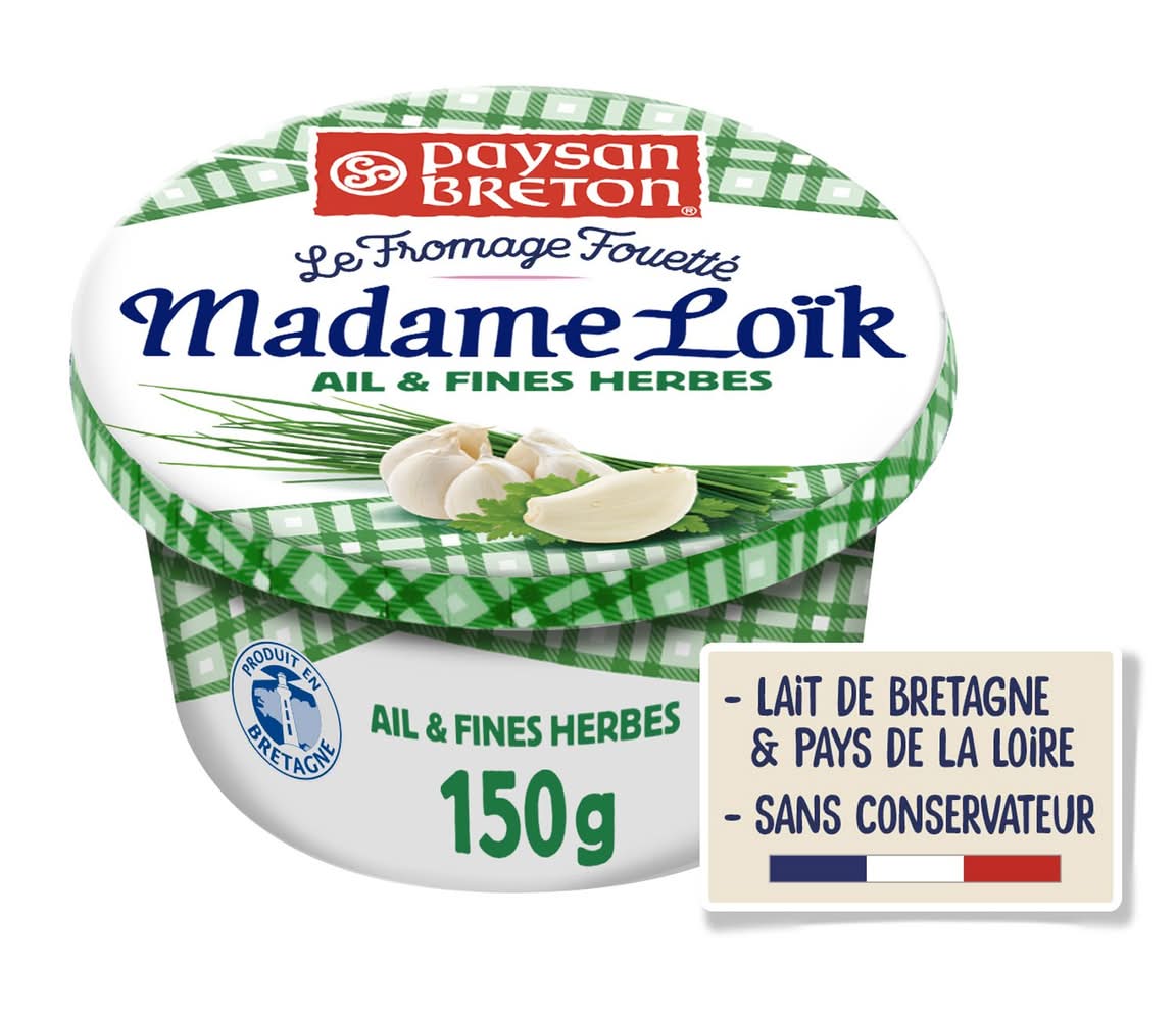 Paysan Breton - Madame loïk fromage à tartiner, ail-fines herbes (150g)