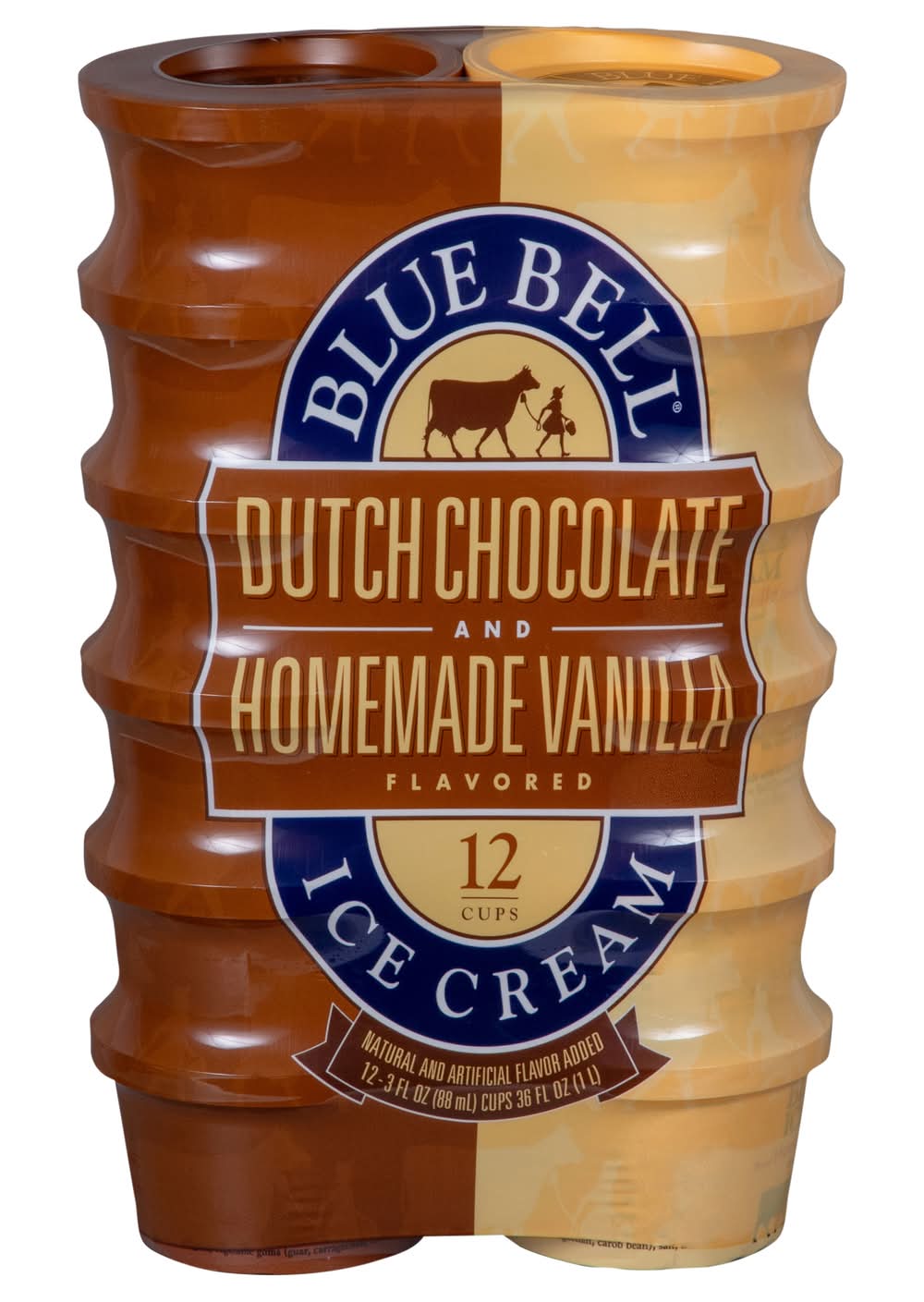 Blue Bell Dutch Chocolate & Homemade Vanilla Ice Cream Cups (2.25 lbs, 12 ct)