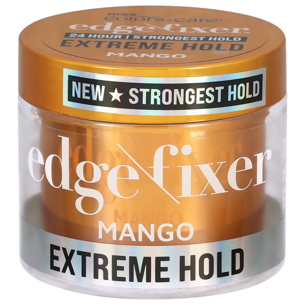 KISS Colors & Care Edge Fixer Extreme Hold Hair Gel, Mango (3.38 oz)