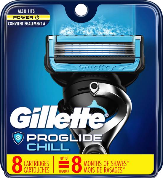 Gillette Proglide Chill Mens Razor Blade Refill Cartridges (4 ct)