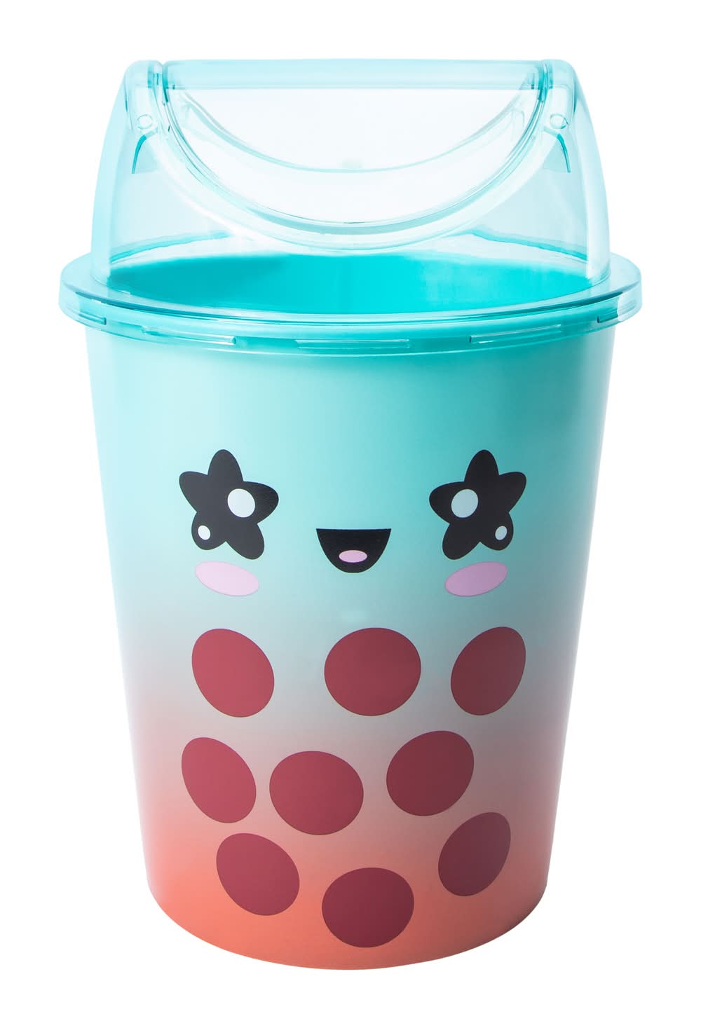 Boba Tea Trash Can Blue/Red
