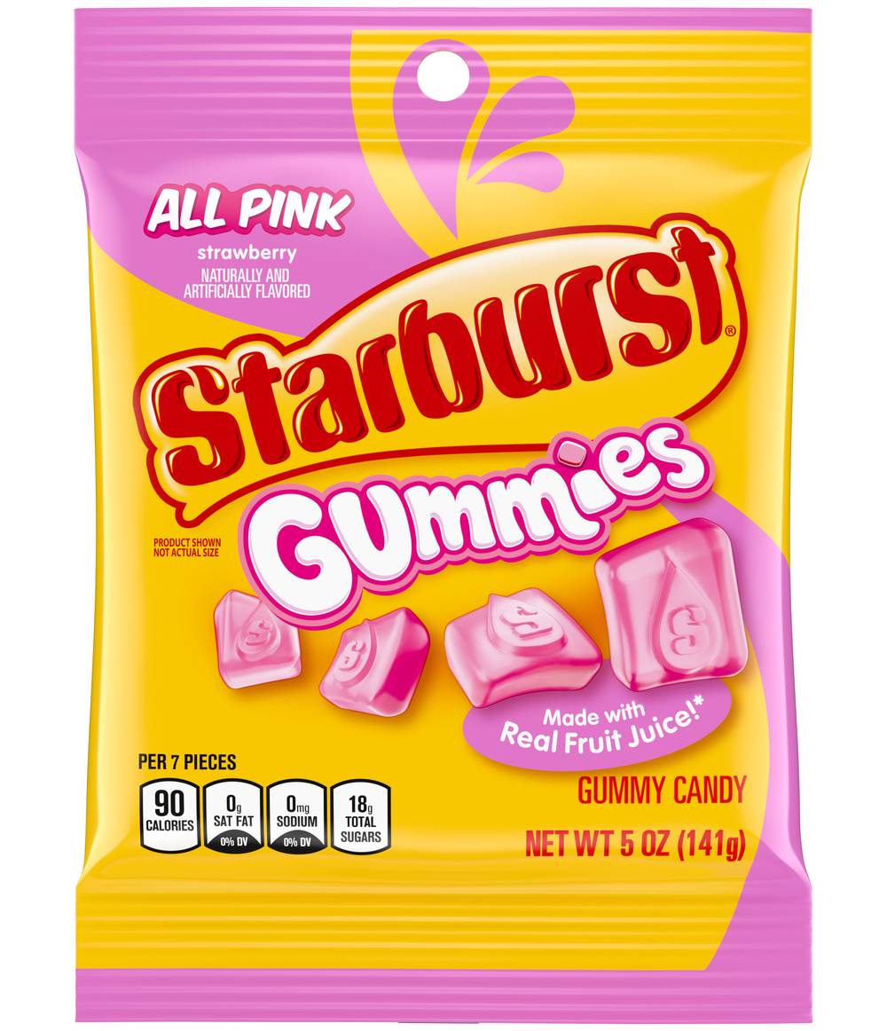 Starburst Gummies Candy All Pink Peg, Strawberry (5 oz)