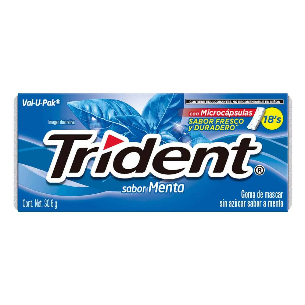 Trident goma de mascar sabor menta (18 un)