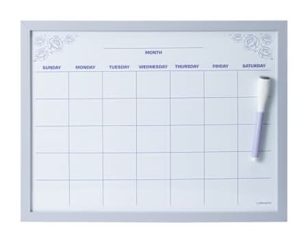 Wood Style Frame Dry Erase Calendar Purple
