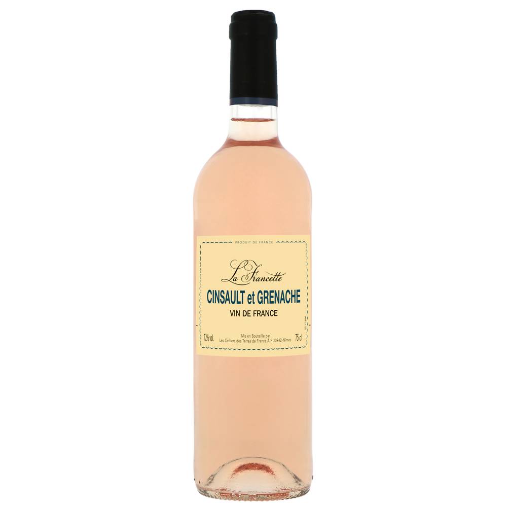 La Francette - Vin rosé de France cinsault et grenache (750 ml)